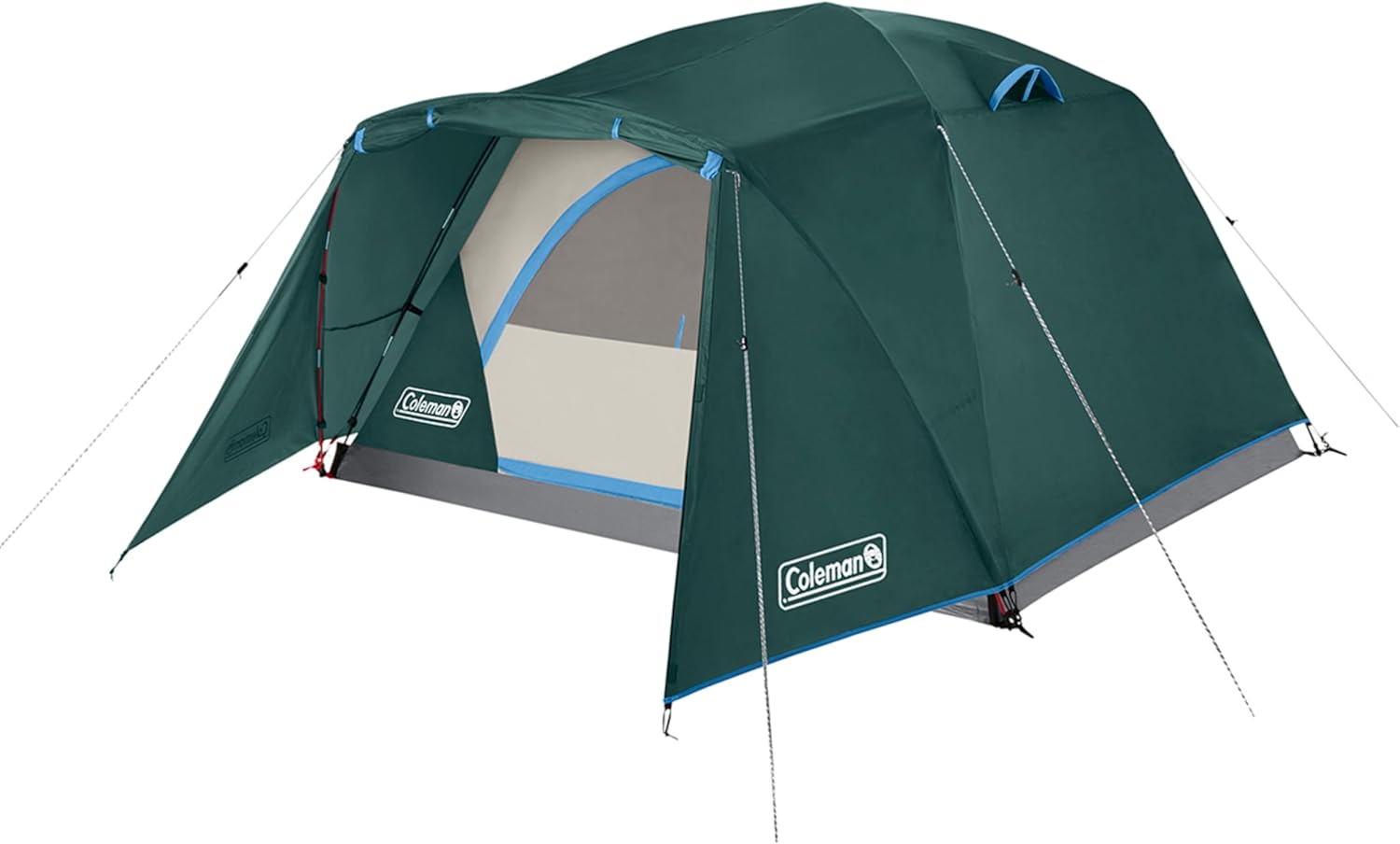 Coleman Skydome Tent with Full-Fly Weather Vestibule, Weatherproof 4/6 Person Tent Sets Up in 5 Minutes & Protects from Water, 20% More Headroom