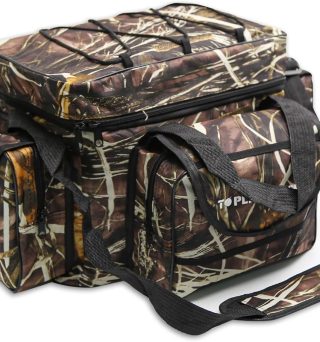 Fishing Tackle Bag for Saltwater or Freshwater, Water-Resistant 3600 Tackle Box Bag, Fishing Bags for men 19.68 * 11.81 * 9.84in Camouflage Color