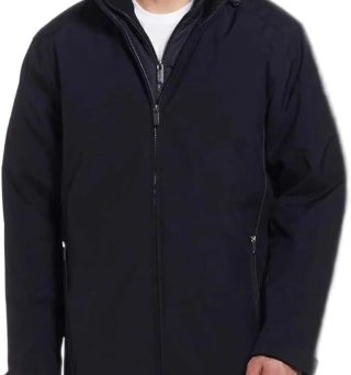 Men’s Ultra Tech Removable Fleece Lined Hood Jacket (Black,Medium)